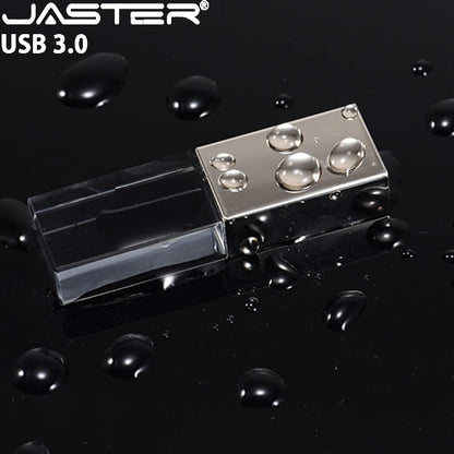 JASTER Pendriver for Wedding Gift  3D Laser logo Cle Usb Memory Stick 32gb 16gb  8gb Crystal Usb Flash Drives U Disk