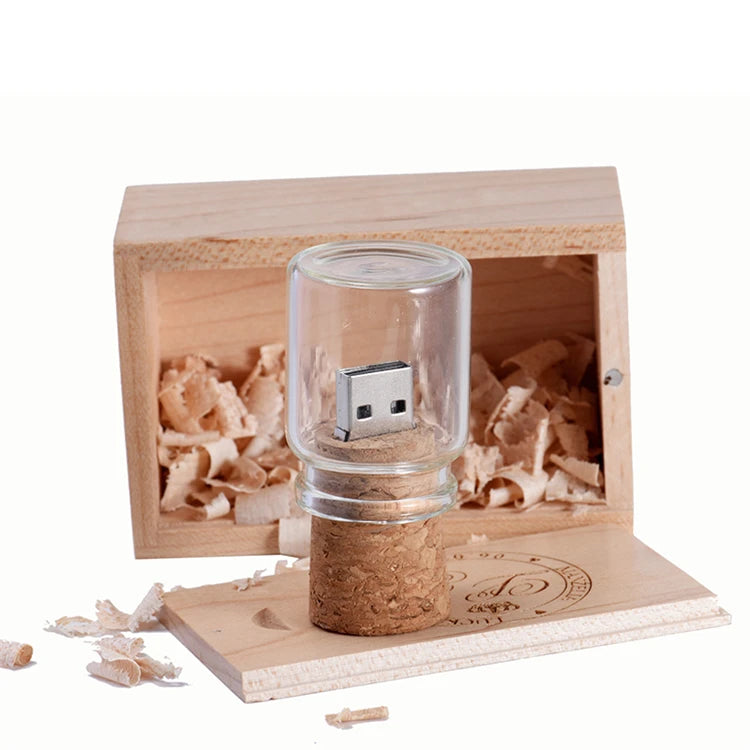 JASTER Personalized Usb Pendrive Bottle Shaped Custom Flash Drive 4gb 8gb Wood Mini Usb Flash Stick