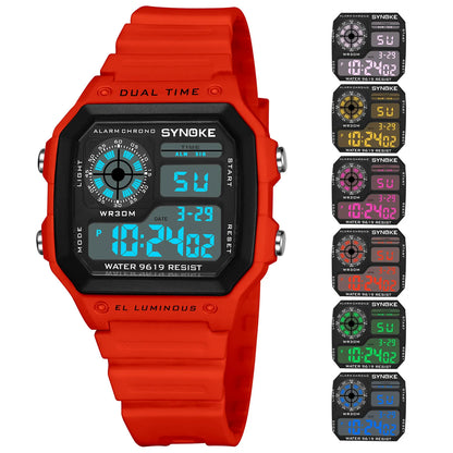 SYNOKE NEW Sports Watch Men Military Watches Casual Waterproof Digital Wristwatch Clock Square Dual Time Relogio Masculino