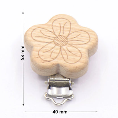 5PCS Wooden Rabbit Pacifier Clip Baby Accessories Wooden Animal Pacifier Metal Holder Elephant Pacifier Wooden Baby Teeth
