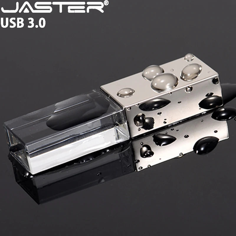 JASTER Pendriver for Wedding Gift  3D Laser logo Cle Usb Memory Stick 32gb 16gb  8gb Crystal Usb Flash Drives U Disk