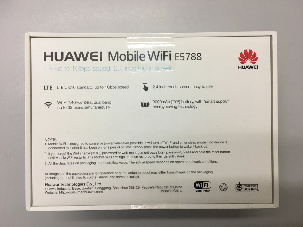 Unlocked Mobile WiFi Prime E5788u-96a 1Gbps LTE Cat.16 Mobile Hotspot Wireless WiFi Router