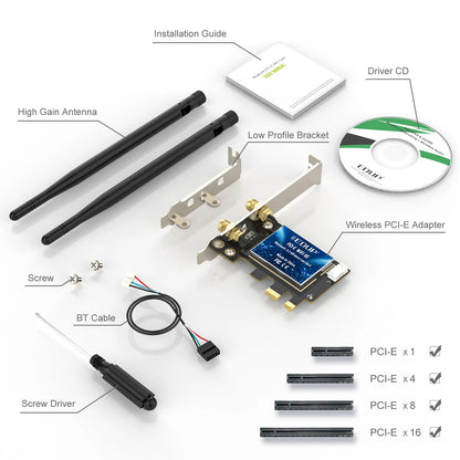 5400Mbps Trip Band 2.4G/5G/6G 802.11AX WIFI 6E In-tel AX210NGW AX200 BT 5.2 Wireless Adapter PCIE PCI Express AX210 Network Card