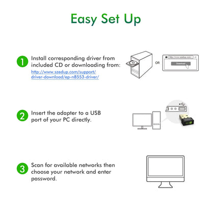 EDUP EP-N8553 150Mbps Network Card Mtk 7601 Chipset Usb Wifi Adapter