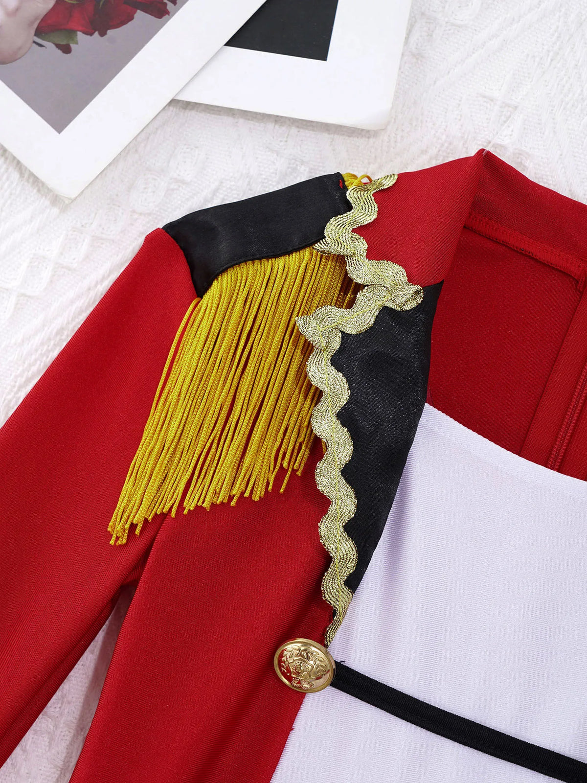 Childrens Showman Bodysuit Tassel Leotard Circus Ringmaster Cosplay Costumes Kids Girls Carnival Party Performance Jumpsuit