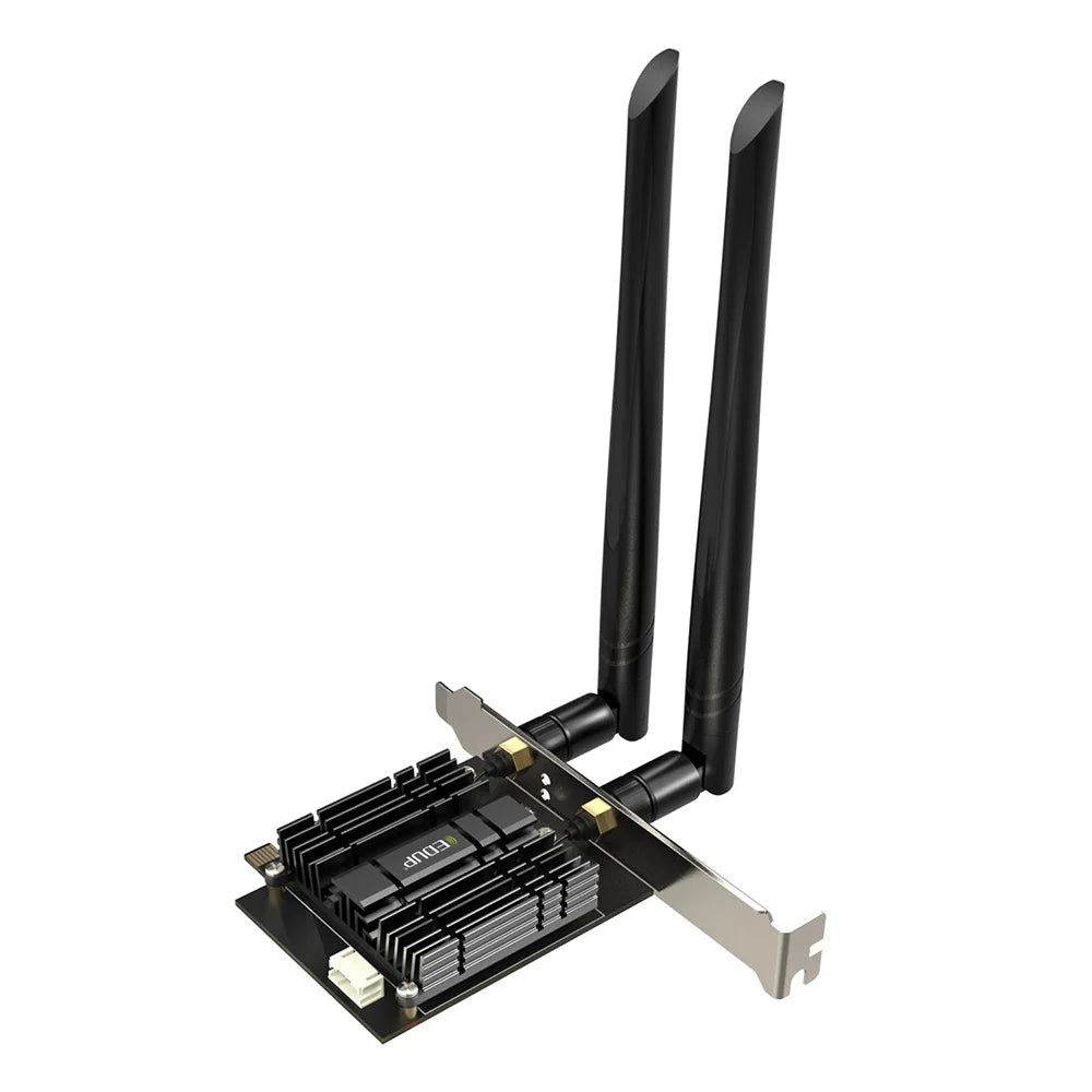 EDUP AC1300 PCIe WiFi PCIe Card 2.4G/5G Dual Band Wireless PCI Express Adapter, Long Range, Heat Sink Supports Windows 10/8.1/XP