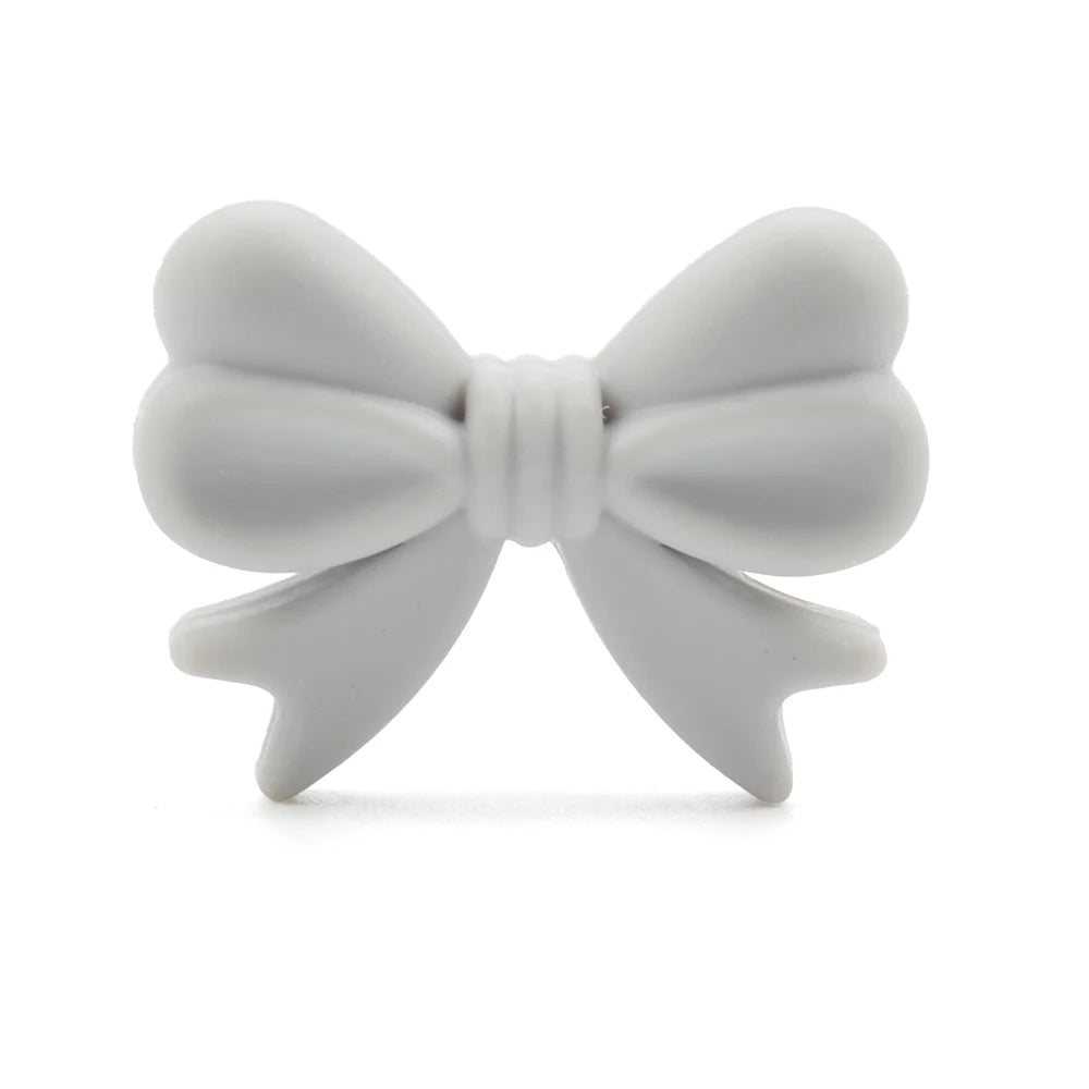 Bowknot 10pcs/lot Silicone Beads DIY Food Grade Silicone Teething Pacifier Cute Shaped Silicone teether Holder Accessories