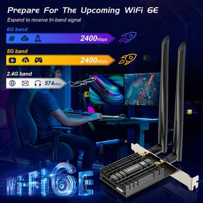 5400Mbps Trip Band 2.4G/5G/6G 802.11AX WIFI 6E In-tel AX210NGW AX200 BT 5.2 Wireless Adapter PCIE PCI Express AX210 Network Card