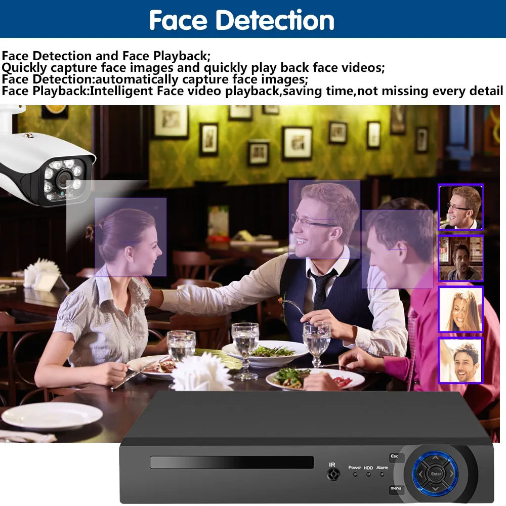 H.265 8CH 48V POE NVR XMeye P2P Network Video Recorder for 5MP 4MP IP CCTV Camera System