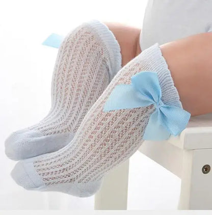 New Girls Stockings Toddler Knee High Bubble Mouth Stockings Baby Bowknot Cotton Nonslip Toddler Stocks Lace Stocking For Girl