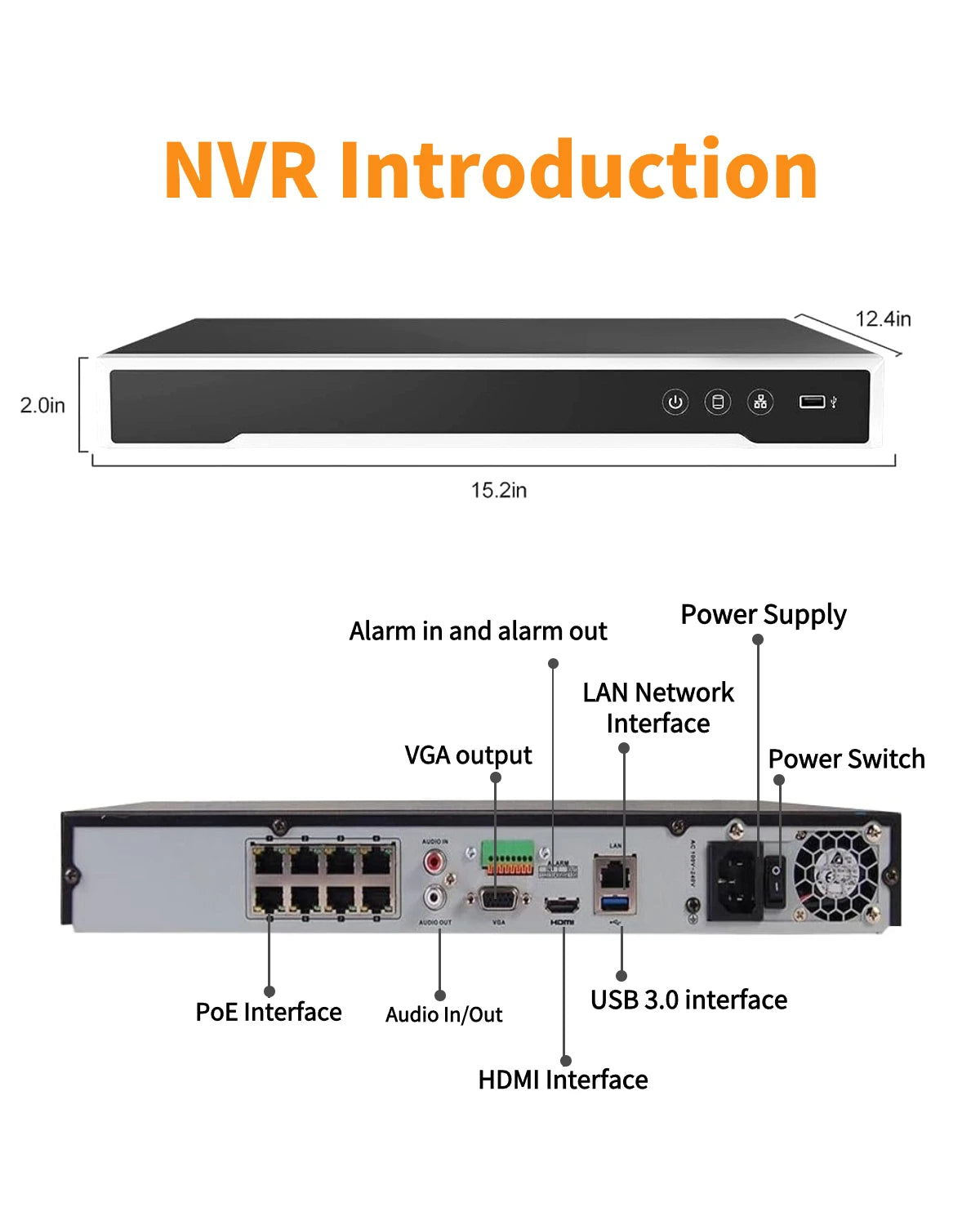 DS-7608NI-Q2/8P HIK ORIGINAL 8 Channel PoE 4K Network Video Recorder NVR Plug Play International English Version US Stock