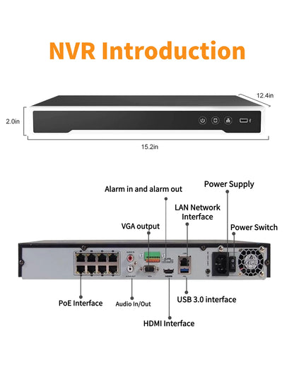 DS-7608NI-Q2/8P HIK ORIGINAL 8 Channel PoE 4K Network Video Recorder NVR Plug Play International English Version US Stock