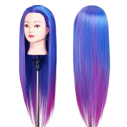 Long Hair Styling head For Hairstyle ProfessionaTraining Head Kit Mannequin Head Styling ToPractice Hot Curl lron Straighten