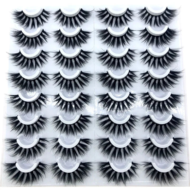 16 Pairs 3D Mink Lashes Natural False Eyelashes Dramatic Volume Fake Lashes Makeup Eyelash Extension Silk Eyelashes