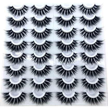 16 Pairs 3D Mink Lashes Natural False Eyelashes Dramatic Volume Fake Lashes Makeup Eyelash Extension Silk Eyelashes