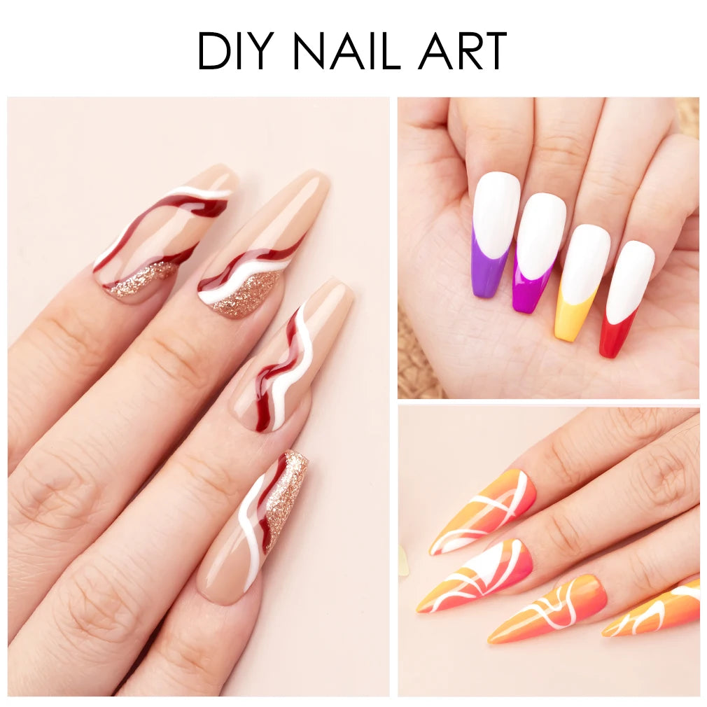 Venalisa Liner Gel 8ml French Nail Gel Polish UV LED Painting Gel Nail Art Design Gorgeous Glitter Color DIY Drawing Polish