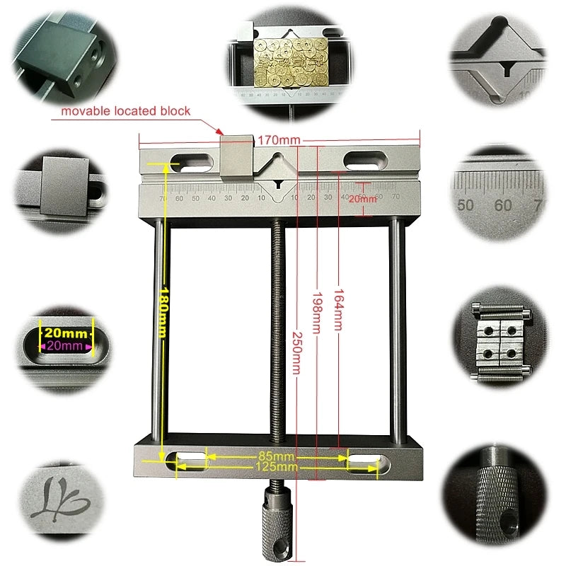 Mini DIYCNC Frame Linear Guideway 6040/3040 with Stepper Motors CNC Vice 80mm Spindle Clamp 4 Axis for CNC Wood Router Lathe Kit