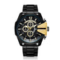 Top Luxury Brand Cagarny Men Watch Black Gold Stainless Steel Men's Business Quartz Wrist Watches Man Clock Military relogio New