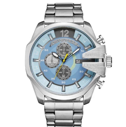 Top Luxury Brand Cagarny Men Watch Black Gold Stainless Steel Men's Business Quartz Wrist Watches Man Clock Military relogio New