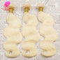 QUEEN BEAUTY 1/3/4 Bundle 8 - 36 Inch 613 Platinum Honey Blonde Body Wave Weave Peruvian Hair Bundles Remy Human Hair Extensions