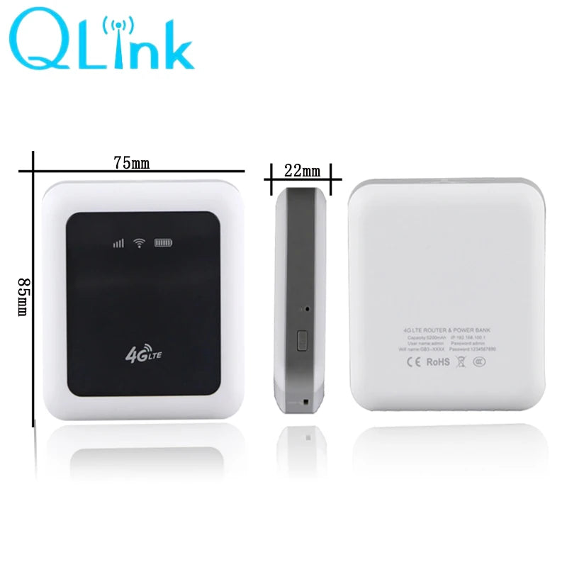 5200mAh Power Bank Function LTE 3g 4g Mobile Internet Wifi Wireless Router With SIM Card Slot