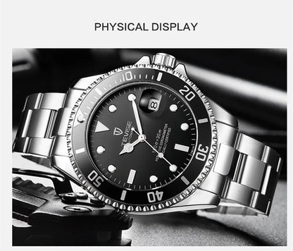 Top Brand Men Mechanical Watch TEVISE T801A Automatic Date Fashion Wristwatches Rotable Outer Case Green Male Clock Fixing Tool