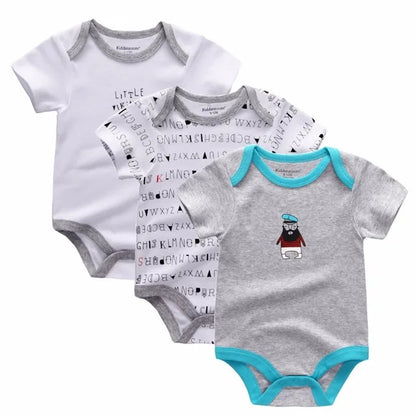 3PCS/LOT Newborn Girl Boy Baby Clothes High Quality Cute 100%Cotton Short Sleeve Baby Rompers Roupas de bebe Infantil Costumes