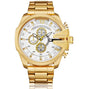 Top Luxury Brand Cagarny Men Watch Black Gold Stainless Steel Men's Business Quartz Wrist Watches Man Clock Military relogio New