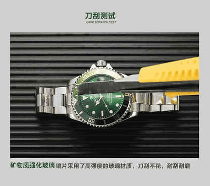 Top Brand Men Mechanical Watch TEVISE T801A Automatic Date Fashion Wristwatches Rotable Outer Case Green Male Clock Fixing Tool
