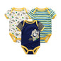 3PCS/LOT Newborn Girl Boy Baby Clothes High Quality Cute 100%Cotton Short Sleeve Baby Rompers Roupas de bebe Infantil Costumes