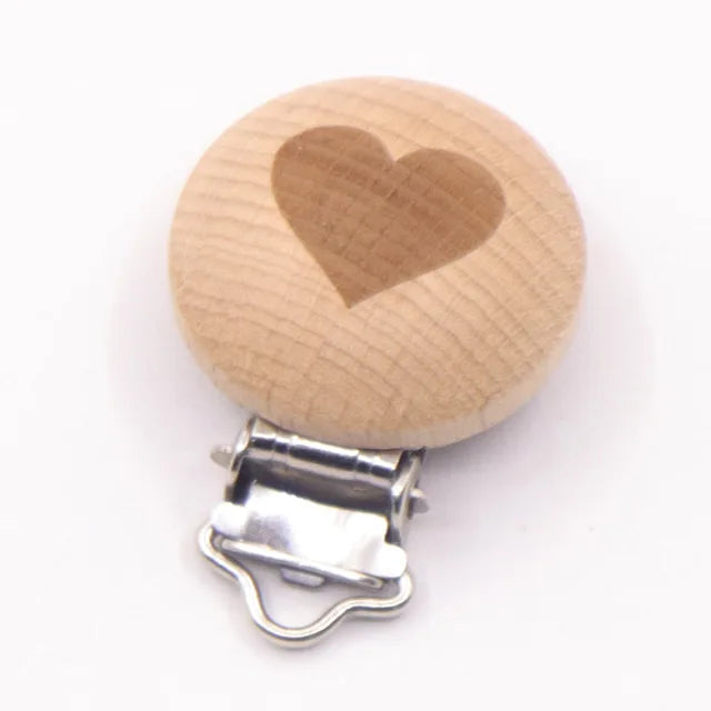 5PCS Wooden Rabbit Pacifier Clip Baby Accessories Wooden Animal Pacifier Metal Holder Elephant Pacifier Wooden Baby Teeth