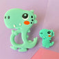 2pcs / Set Mini Silicone Elephant Lion Cat Teether Beads Baby Toy Teether Rattle BPA Free Silicone Teether