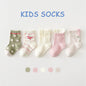 5 Pairs/Lot Toddler Socks Newborn Baby Soft Prewalker Spring Cotton Girl Kids Autumn Infant Cartoon Striped Print Sock 0-12Y