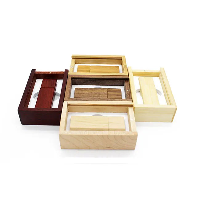 Wooden USB Flash Drive 2.0 1GB 2GB 4GB Natural Wood Wedding Gift 3.0 8GB 16GB 32GB 64GB Memory Stick Free Engrave Logo