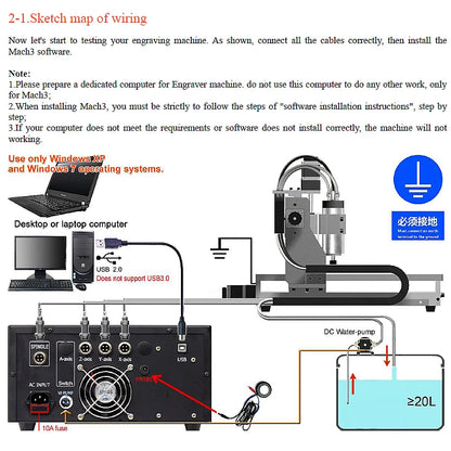 Mini Lathe CNC Router 4030 Engraving Milling Drilling Machine 4 Axis Metal Engraver  Water-cooled Spindle 800W 1500W 400X300MM