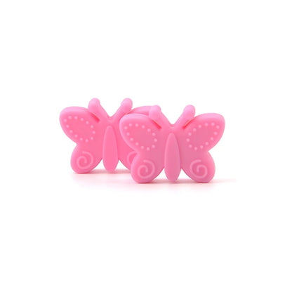 Bowknot 10pcs/lot Silicone Beads DIY Food Grade Silicone Teething Pacifier Cute Shaped Silicone teether Holder Accessories