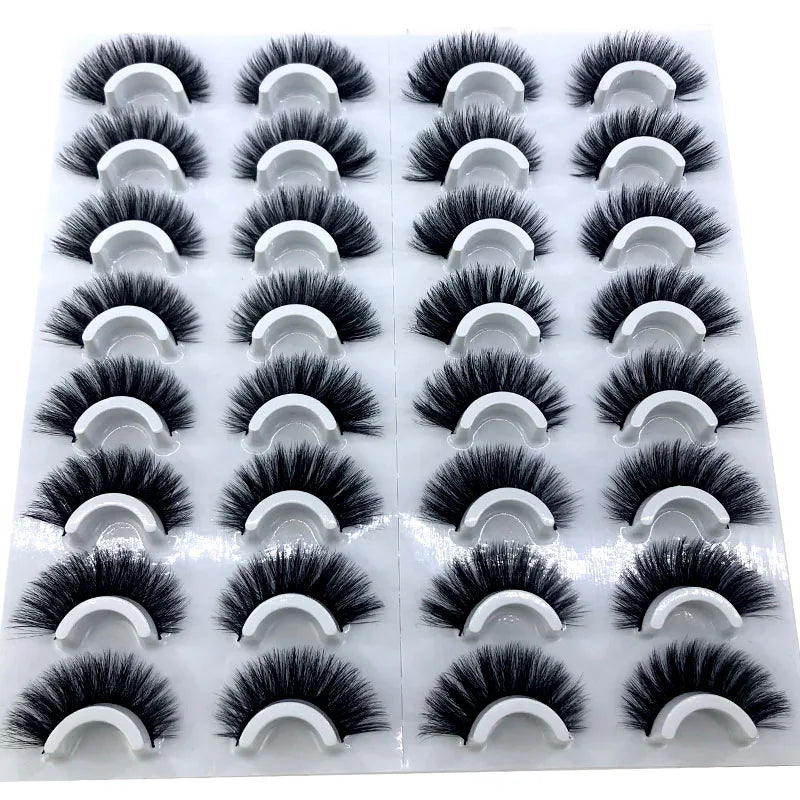 16 Pairs 3D Mink Lashes Natural False Eyelashes Dramatic Volume Fake Lashes Makeup Eyelash Extension Silk Eyelashes