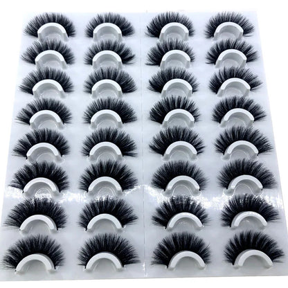 16 Pairs 3D Mink Lashes Natural False Eyelashes Dramatic Volume Fake Lashes Makeup Eyelash Extension Silk Eyelashes