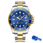 Top Brand Men Mechanical Watch TEVISE T801A Automatic Date Fashion Wristwatches Rotable Outer Case Green Male Clock Fixing Tool