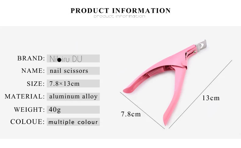 Professional Fake Nail Cutter Nail Cipper Tips Cutter U Type Acrylic Fake Nail Edge Trimmer Stainless Steel Nail Manicure Tools