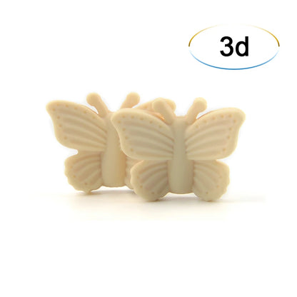 Bowknot 10pcs/lot Silicone Beads DIY Food Grade Silicone Teething Pacifier Cute Shaped Silicone teether Holder Accessories