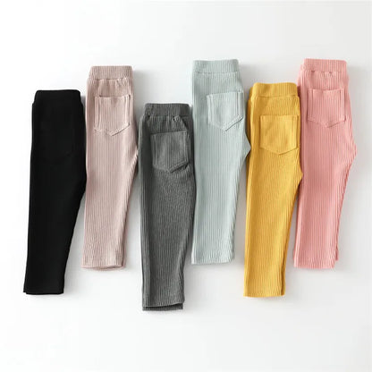 Baby Girls Leggings Cotton Big PP Pants Spring Autumn Kids Girls Pants Fashion Solid Long Trousers Children's Pants 2024 New