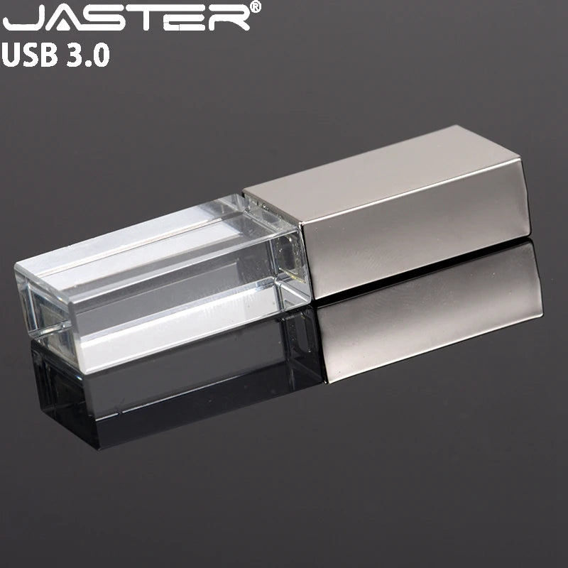 JASTER Pendriver for Wedding Gift  3D Laser logo Cle Usb Memory Stick 32gb 16gb  8gb Crystal Usb Flash Drives U Disk
