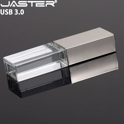 JASTER Pendriver for Wedding Gift  3D Laser logo Cle Usb Memory Stick 32gb 16gb  8gb Crystal Usb Flash Drives U Disk