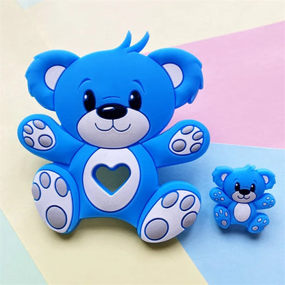 2pcs / Set Mini Silicone Elephant Lion Cat Teether Beads Baby Toy Teether Rattle BPA Free Silicone Teether