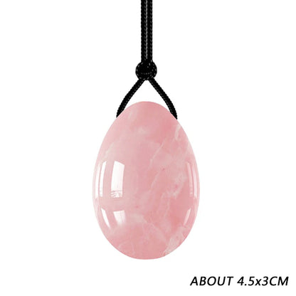 Natural Rose Quartz Yoni Egg Set Jade Egg Vaginal Muscle Firming Kegel Exercise Crystal Yoni Wand Feminine Hygiene Massage Stone