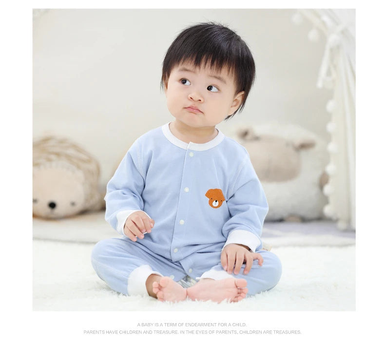 3PCS Baby Girl Clothes Set Cotton Newborn Unisex Baby Boy Clothes Cartoon Active Pajamas One-Pieces Print Autumn Ropa Bebe