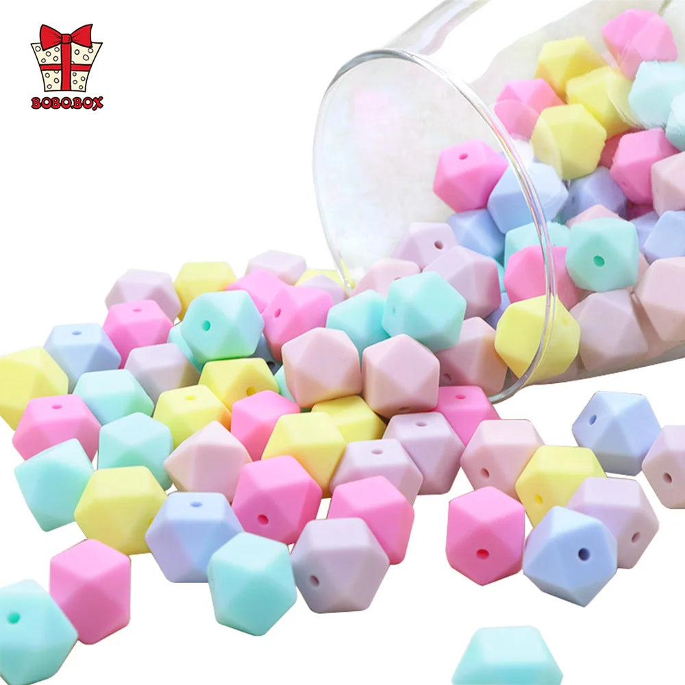 BOBO.BOX 100pc12mm Silicone Lentil Beads Baby Teething Bead BPA-Free Food Grade Making Baby Oral Care Pacifier Chain Accessorise