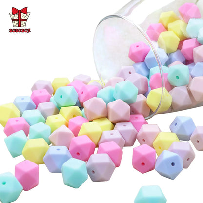 BOBO.BOX 100pc12mm Silicone Lentil Beads Baby Teething Bead BPA-Free Food Grade Making Baby Oral Care Pacifier Chain Accessorise