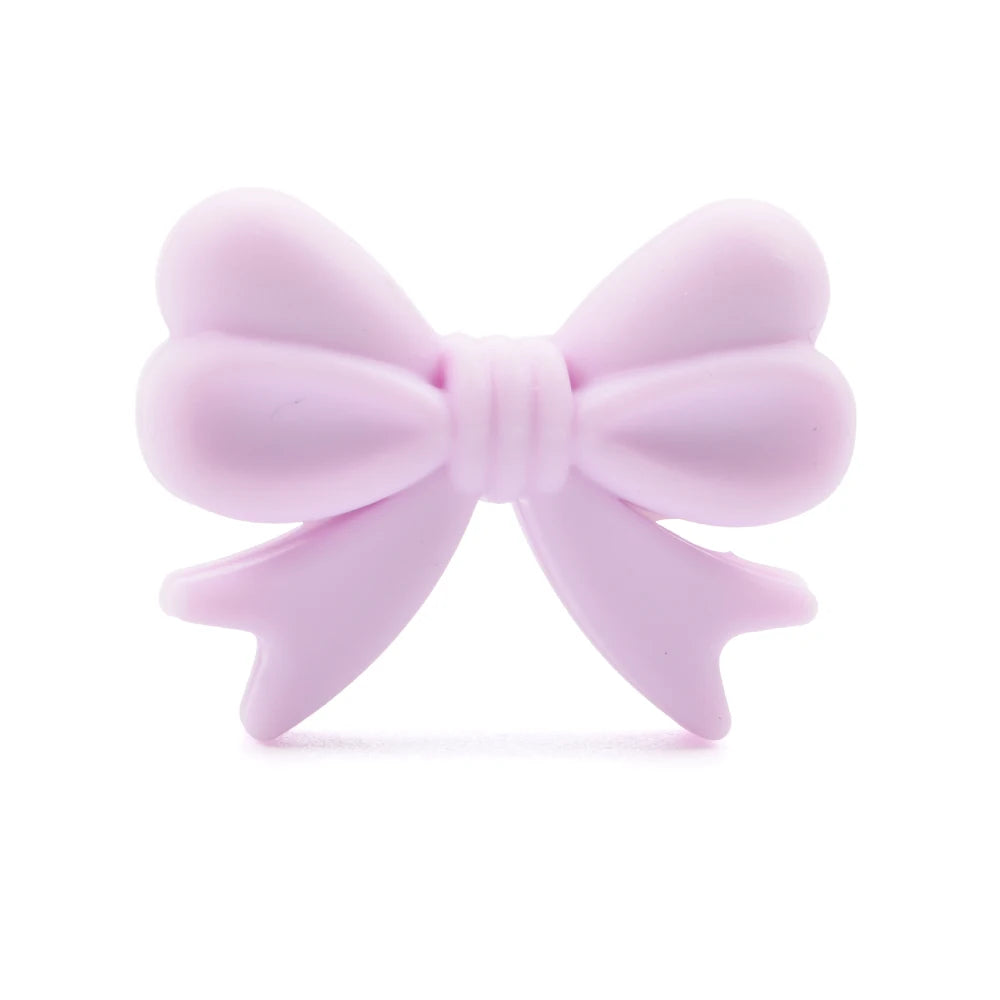 Bowknot 10pcs/lot Silicone Beads DIY Food Grade Silicone Teething Pacifier Cute Shaped Silicone teether Holder Accessories